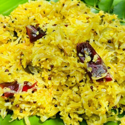 sadya special easy cabbage thoran