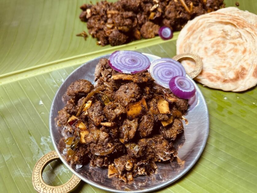 Kerala Beef Roast with porotta